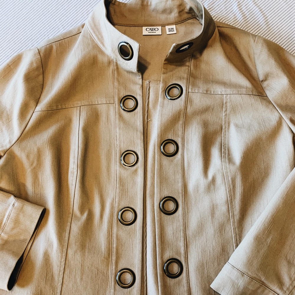 Vintage 90s Khaki Cato Safari Jacket